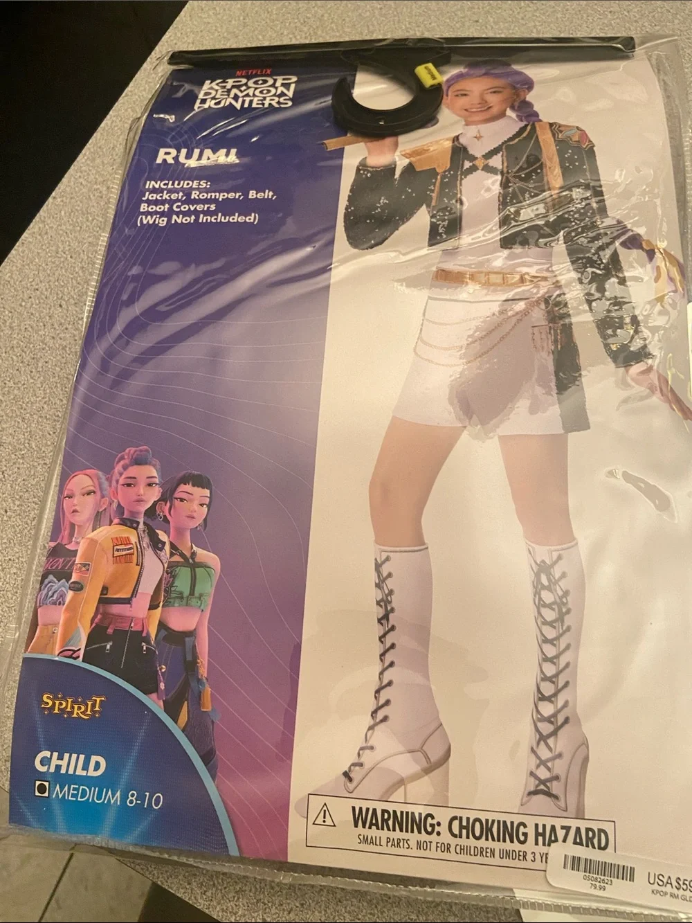 Spirit Rumi Kids Costume - White, Black & Gold Accent